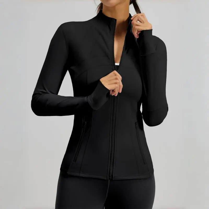 Women's Full Zip Athletic Jacket Slim Fit Long Sleeve Workout Top