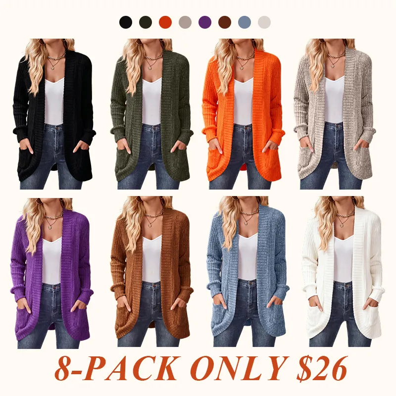 Women's long lightweight casual knitted sweater