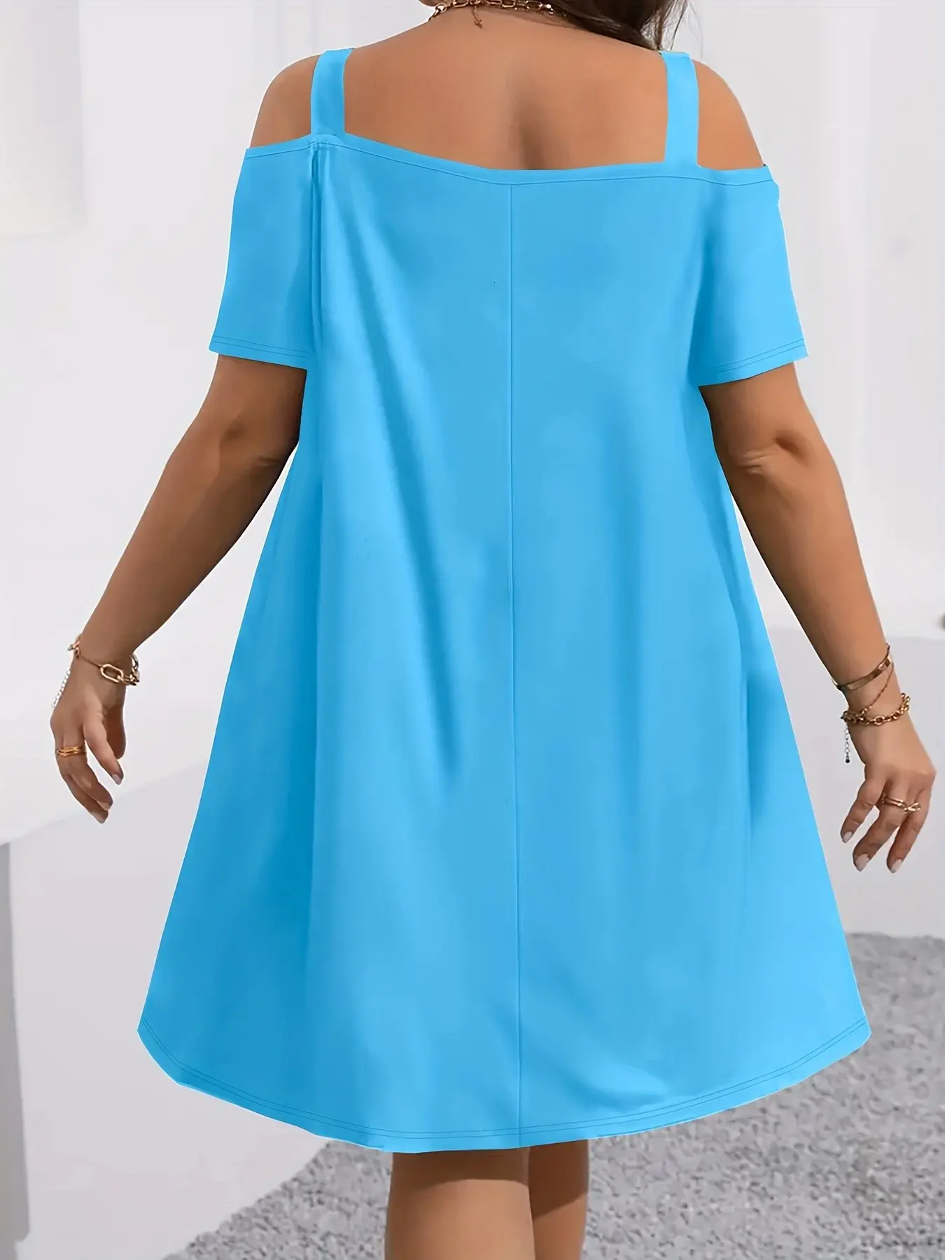 🔥8 PACK $24-Plus Size Women's off Shoulder Strapless Dress, 8 Colors Available