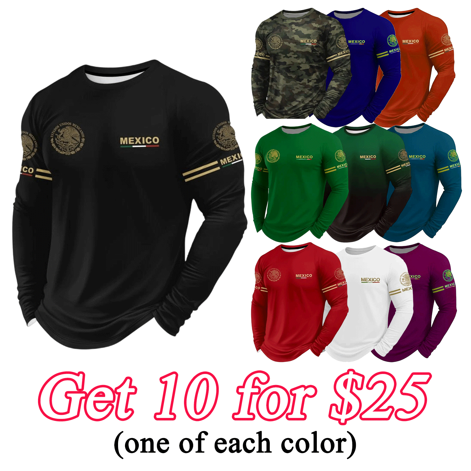 Men’s Printed Long Sleeve Performance Tee