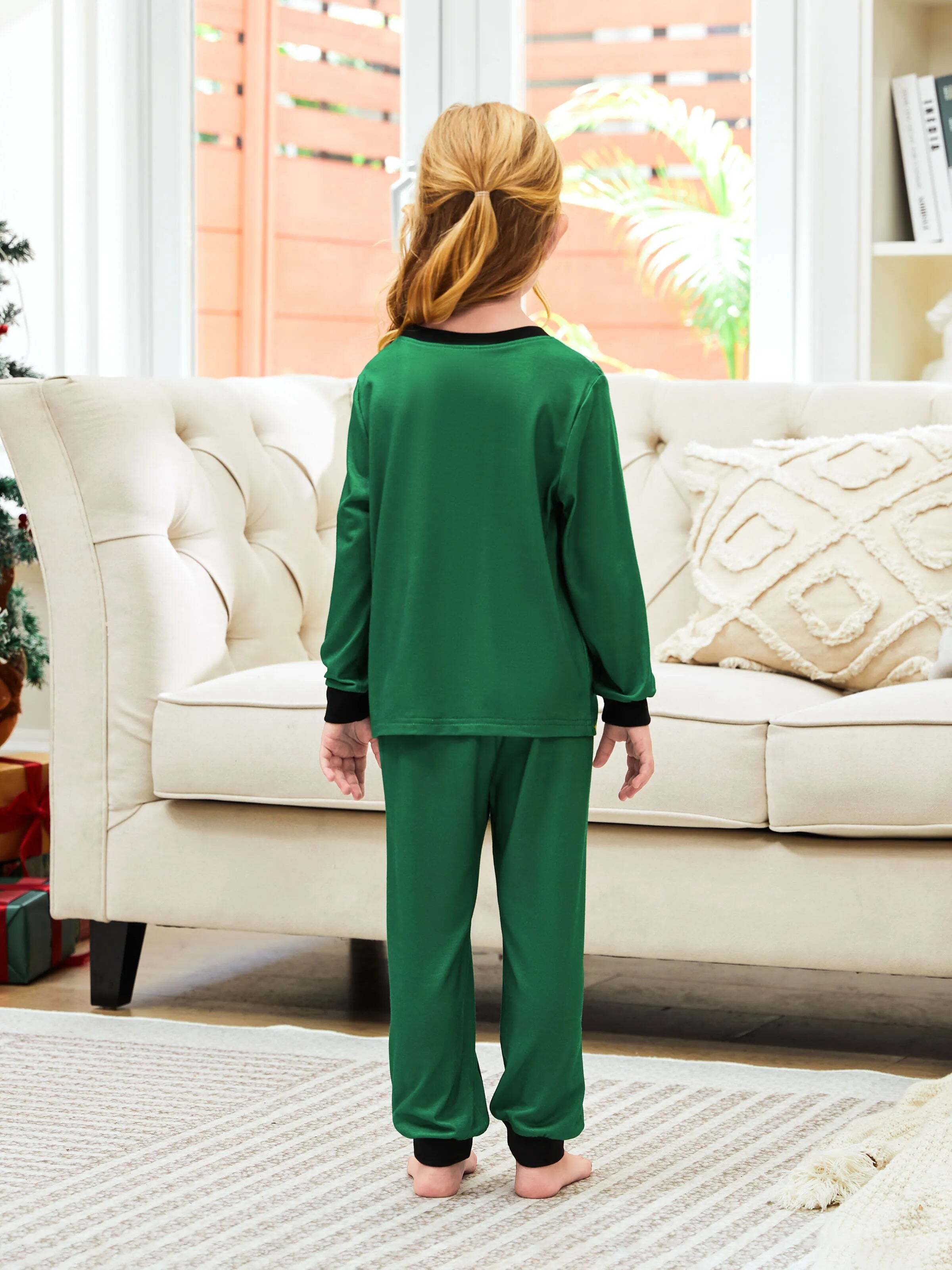 Christmas Family Matching Belt and Collar Pajamas Sets with Christmas Socks