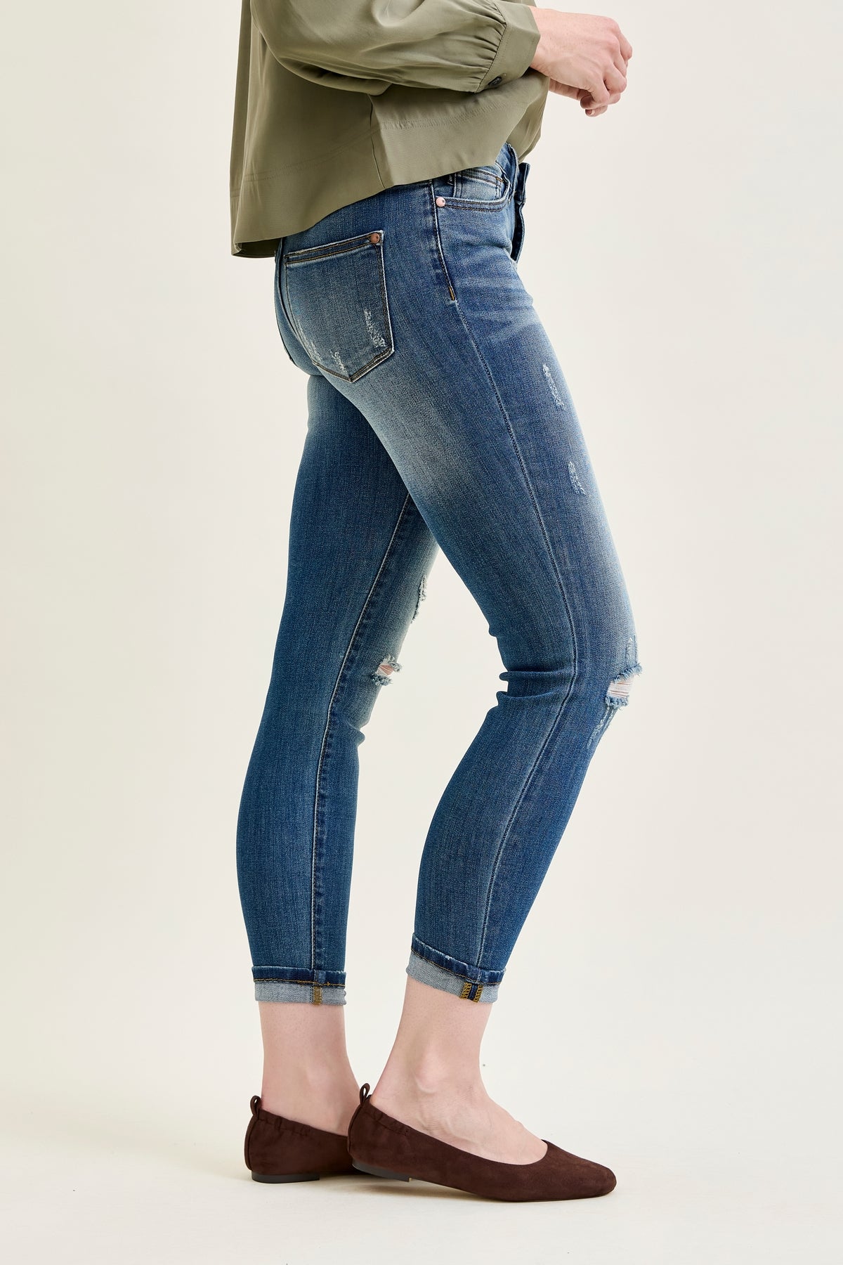 Angie Relaxed Fit Distressed Jeans
