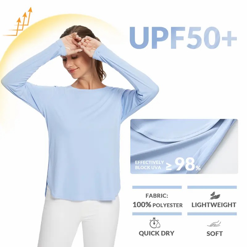 Women's UPF 50+ Sun Shirt – Lightweight Long Sleeve Hiking & Fishing Top
