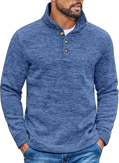Men's Casual Slim Fit Pullover Sweater Knitted Thermal Sweatshirt.Fleece-lined For Warmth And Wind Protection.Comfortable And Stylish