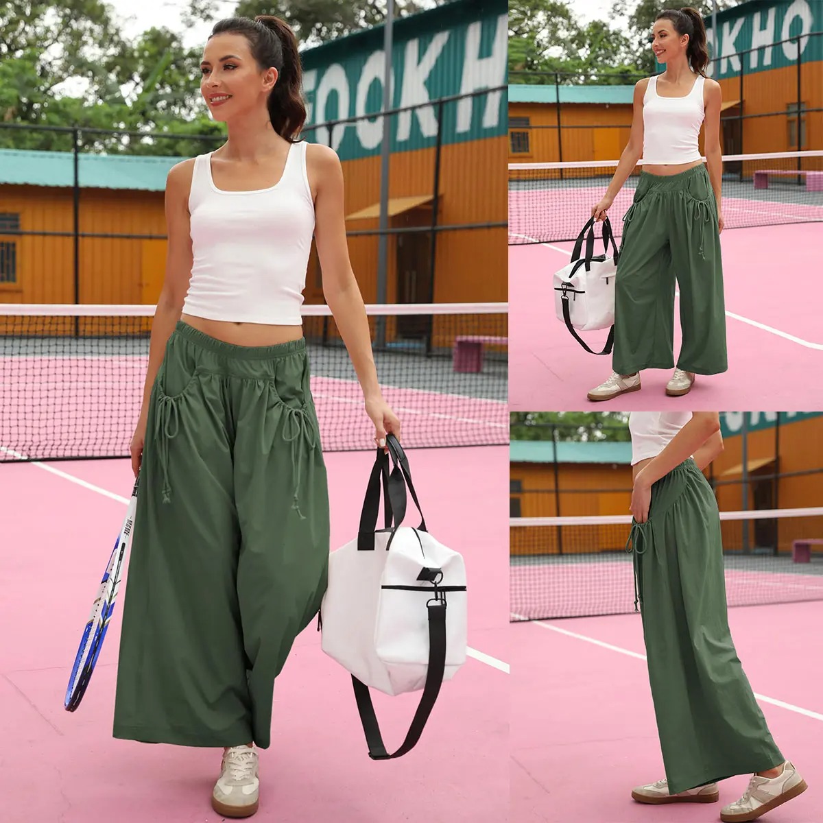 ✨ Women’s Wide-Leg Parachute Track Pants
