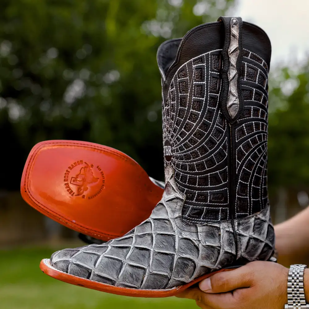 Eclipse Pirarucu Leather Boots - Square Toe