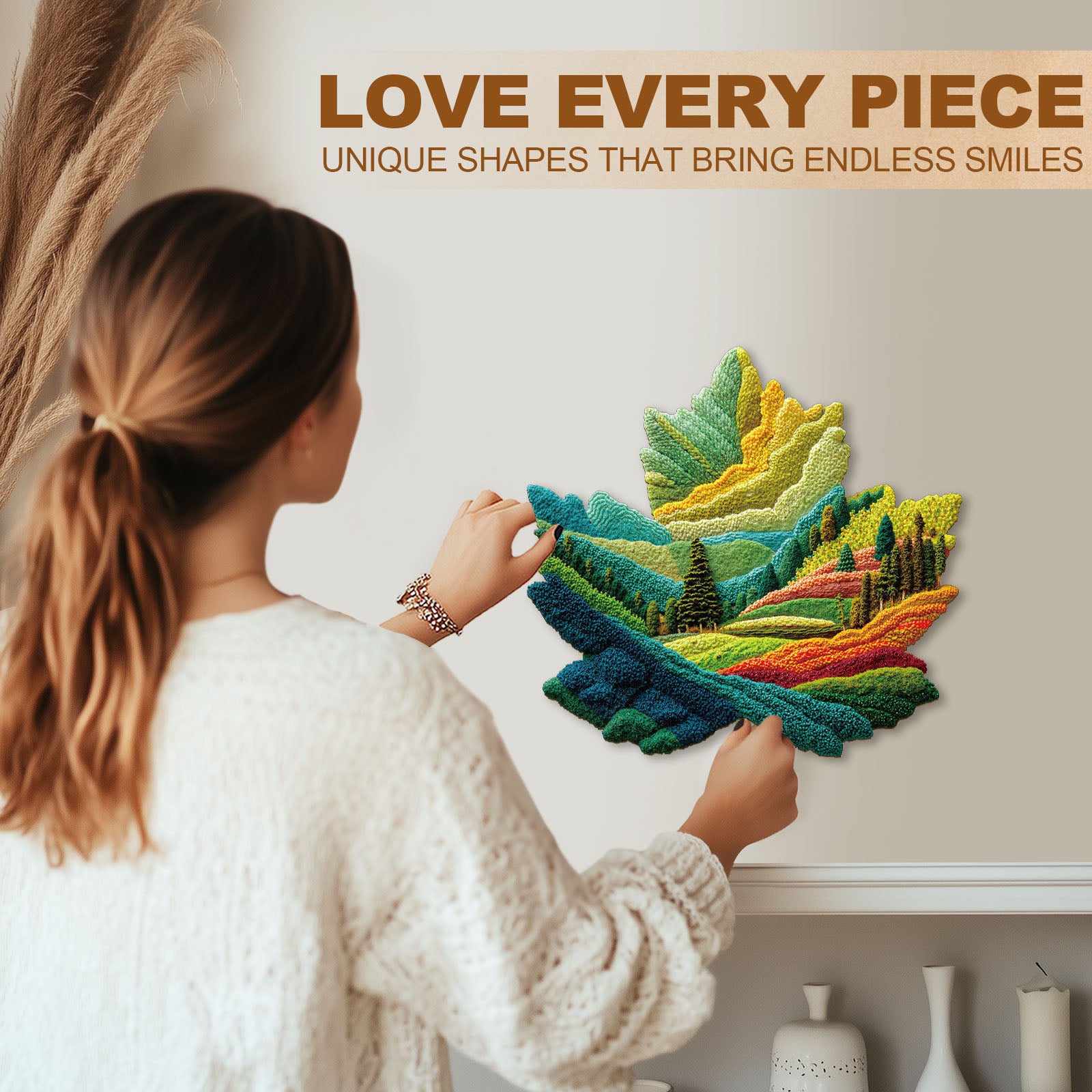 Felt maple leaf Wooden Jigsaw Puzzle