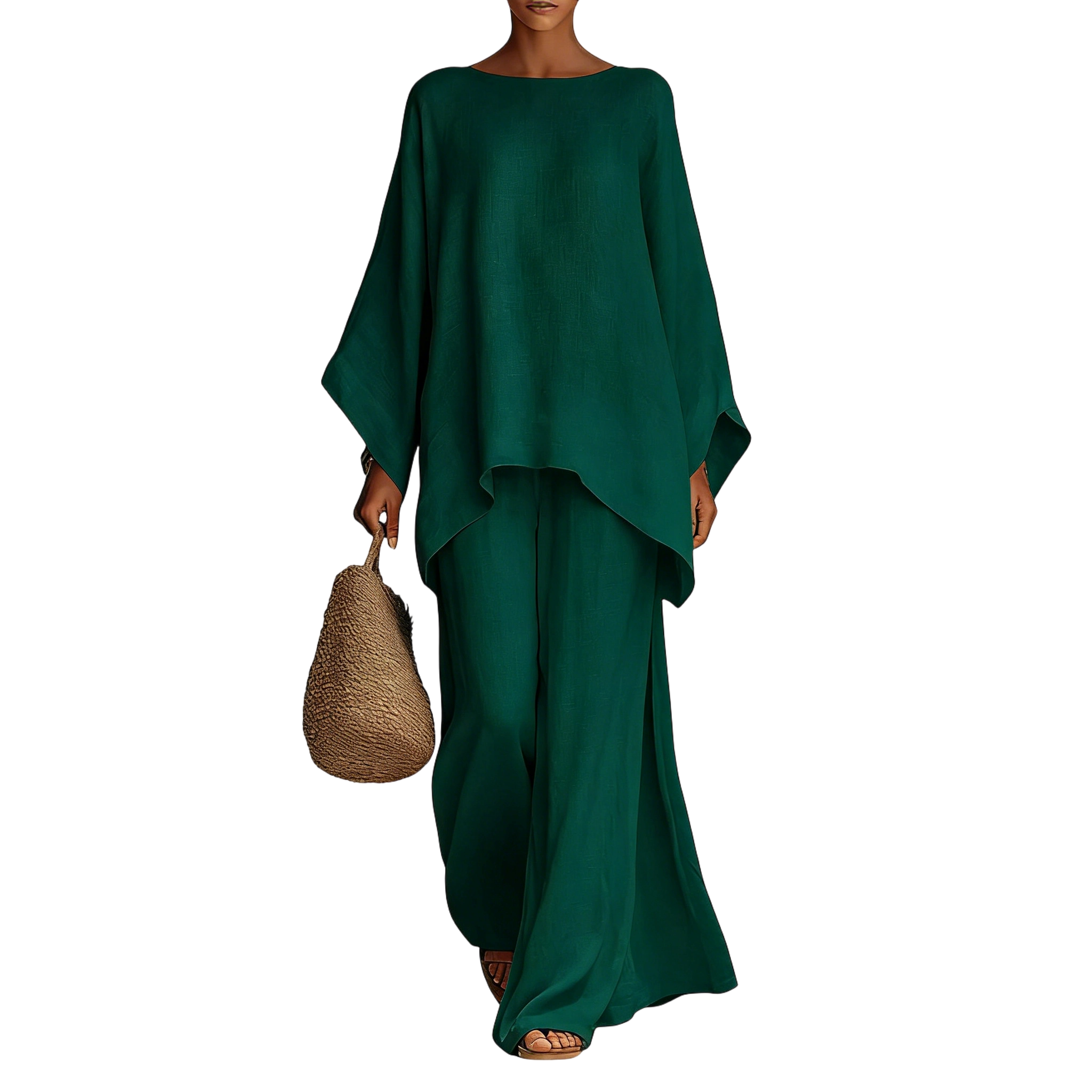 Boho Linen Two-Piece Set – Breezy Vacation Outfit