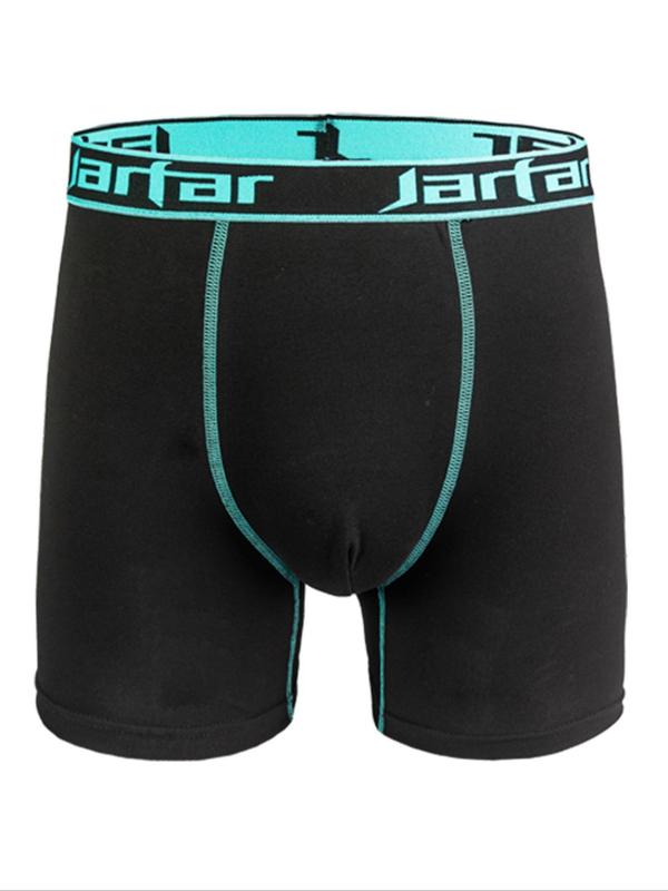 Men’s Breathable Stretch Boxer Briefs with Letter Waistband