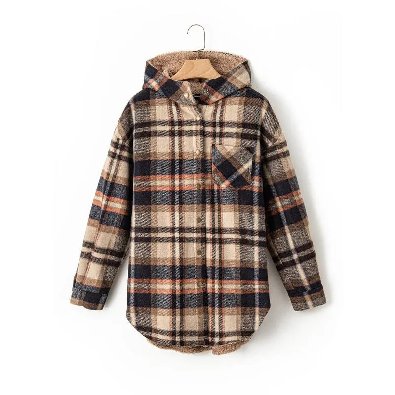 Women's Flannel Hooded Plaid