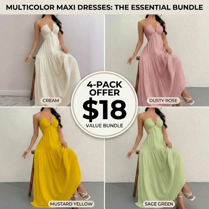 Women's Sleeveless Plain A-Line Maxi Dress