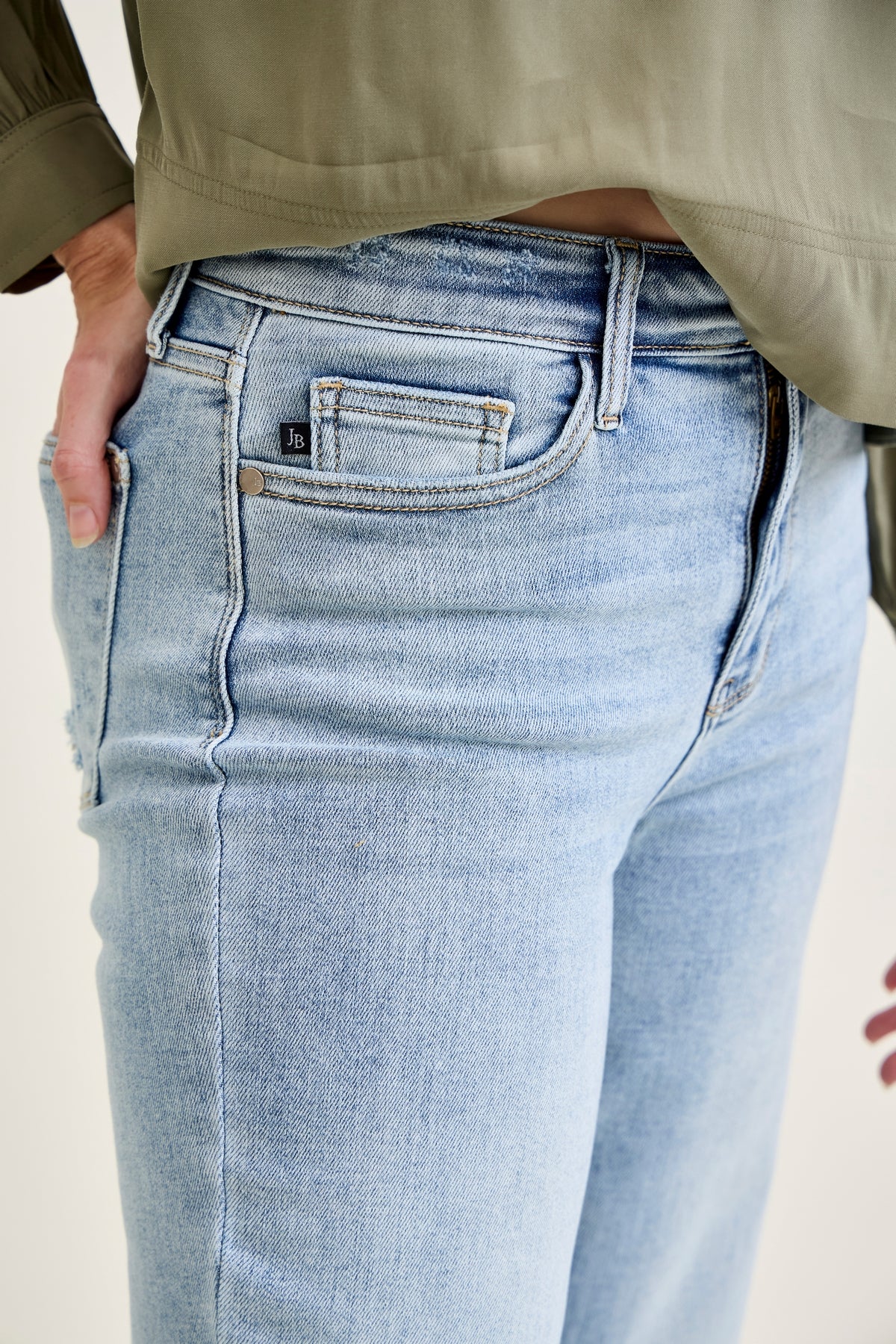 Florence High Rise Light Wash Straight Leg Jeans