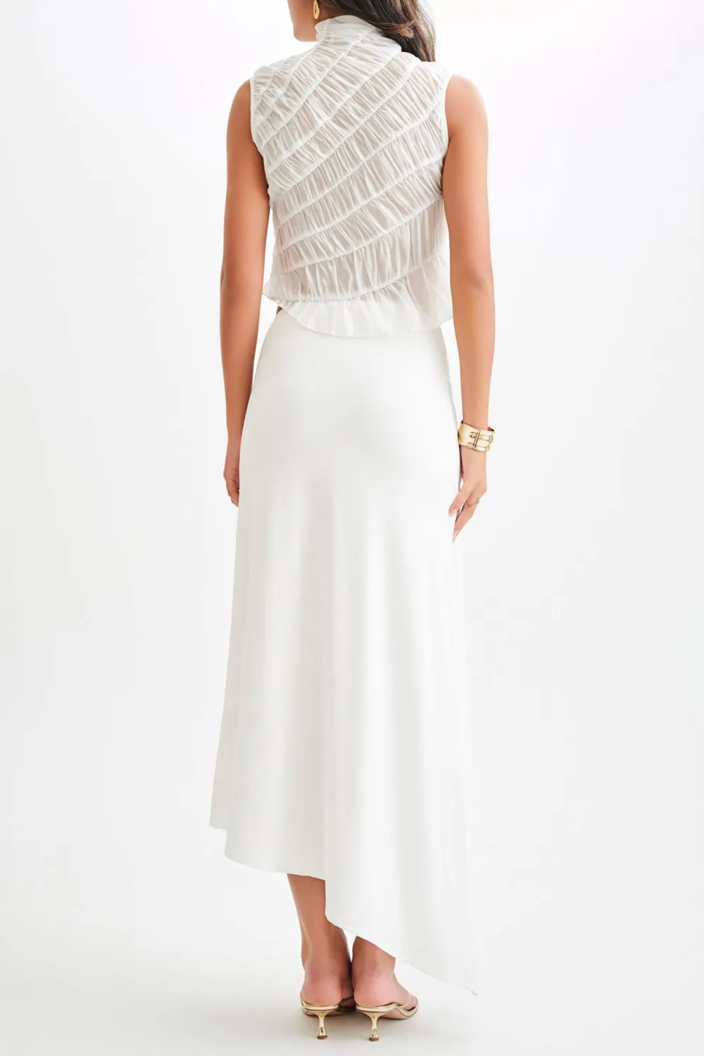 Gathered Sleeveless Top