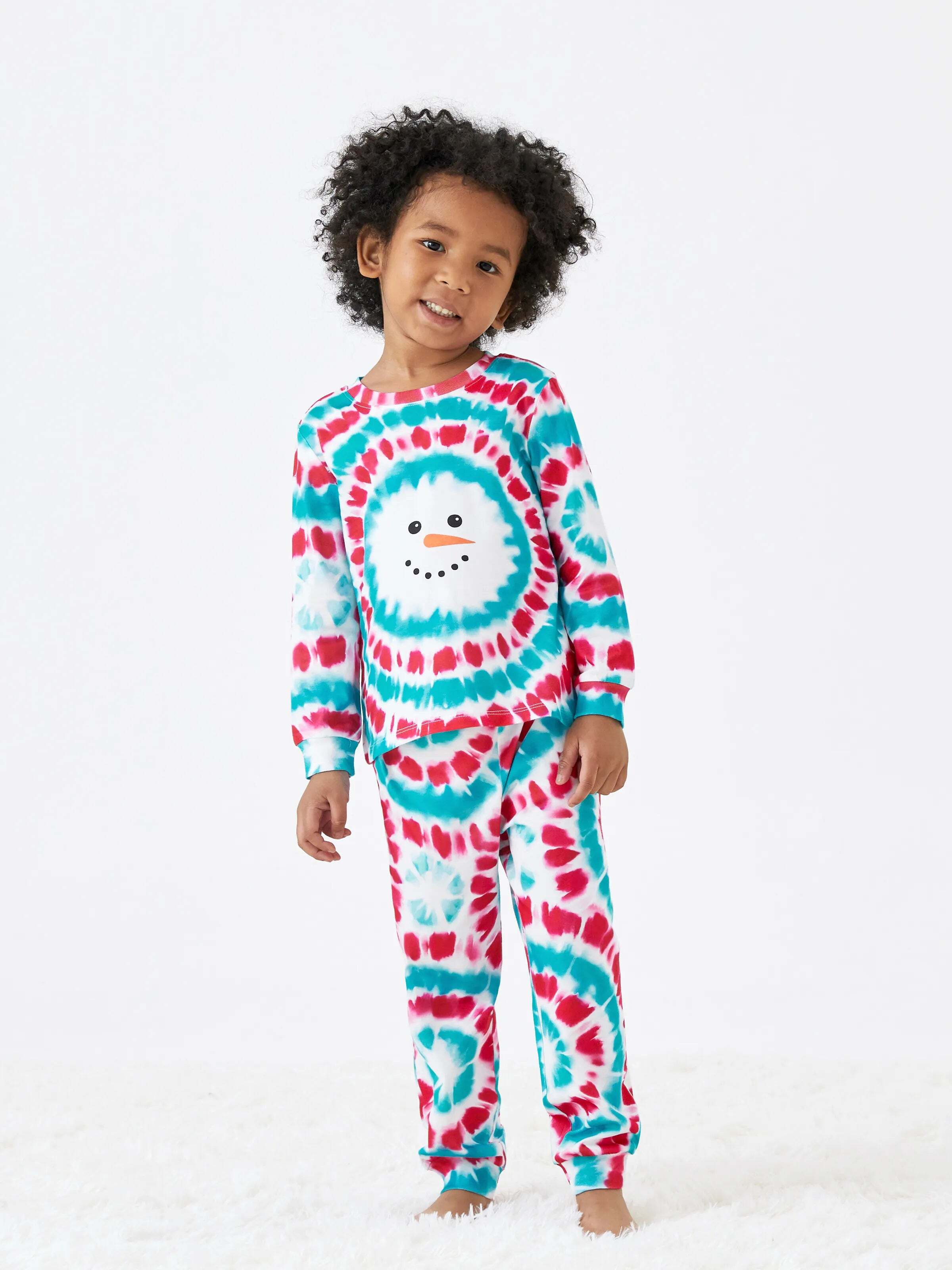 Christmas Snowman Print Family Matching Colorful Pajamas Sets with Christmas Socks Multi-color