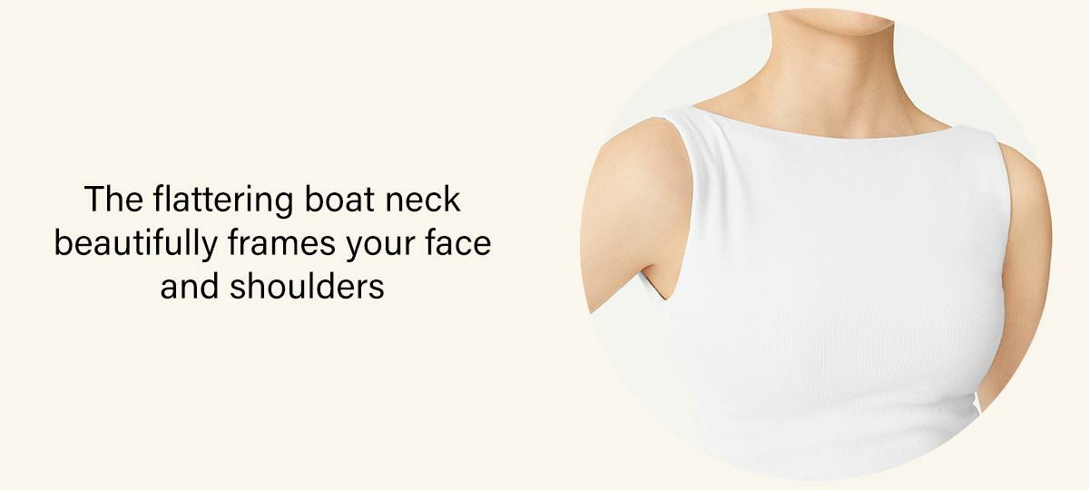 Women's Boatneck Open-Back Brami Tank Top – Built-In Bra, Spaghetti Strap