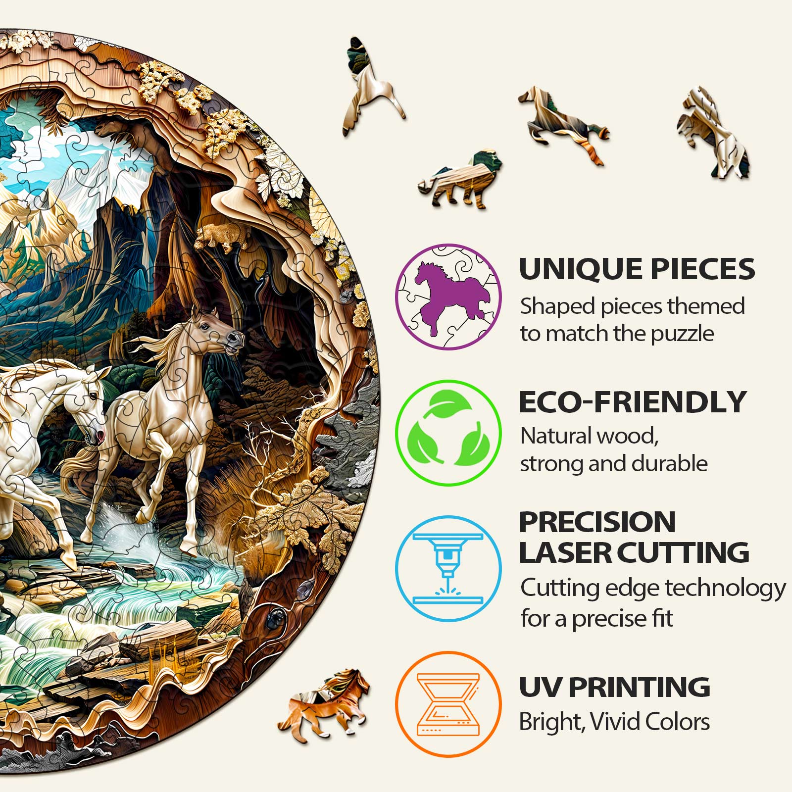 Winter Horse Wooden Jigsaw Puzzle