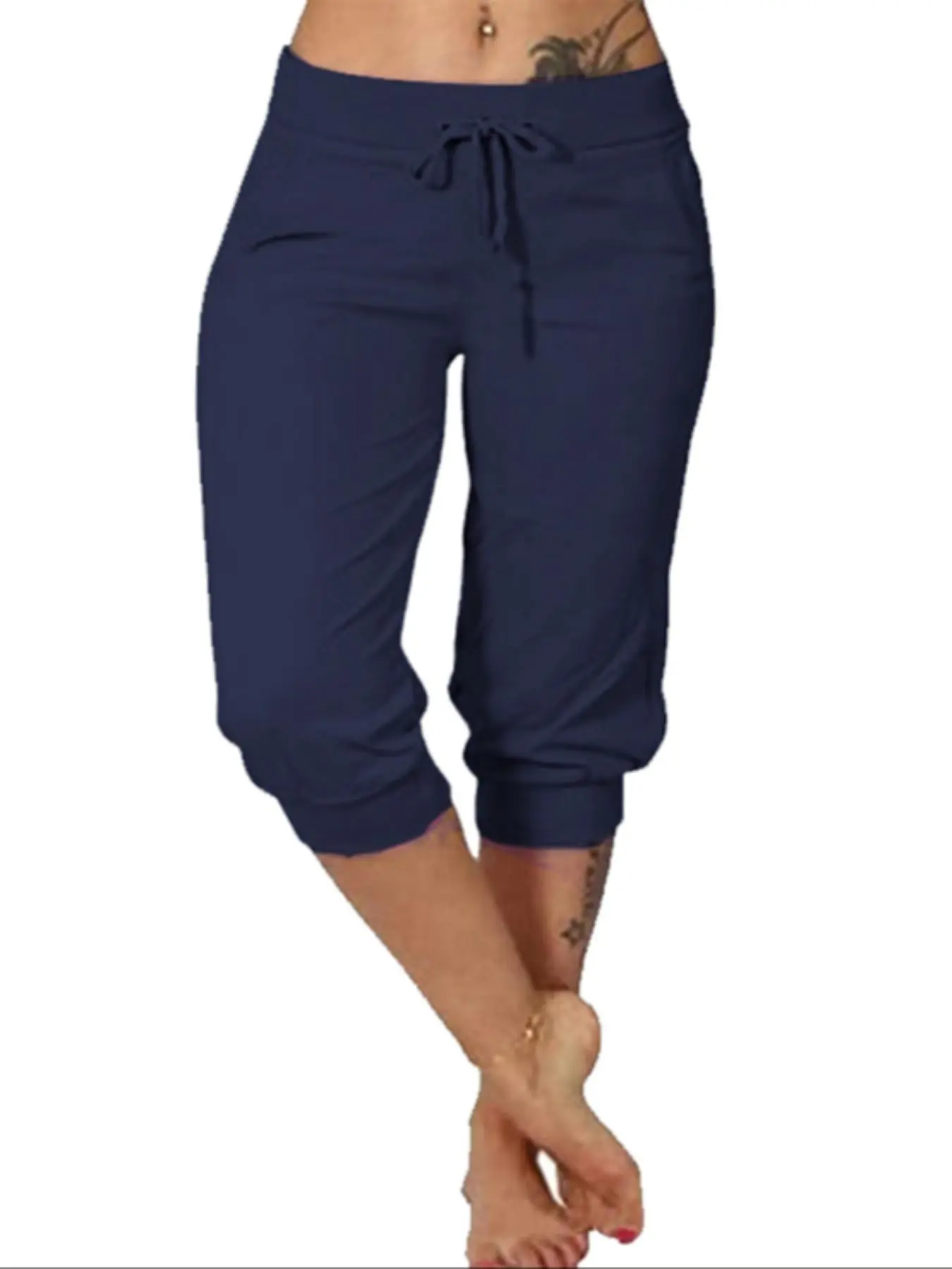 Women’s Plus Size Capri Pants – Casual Comfy Summer Cropped Trousers