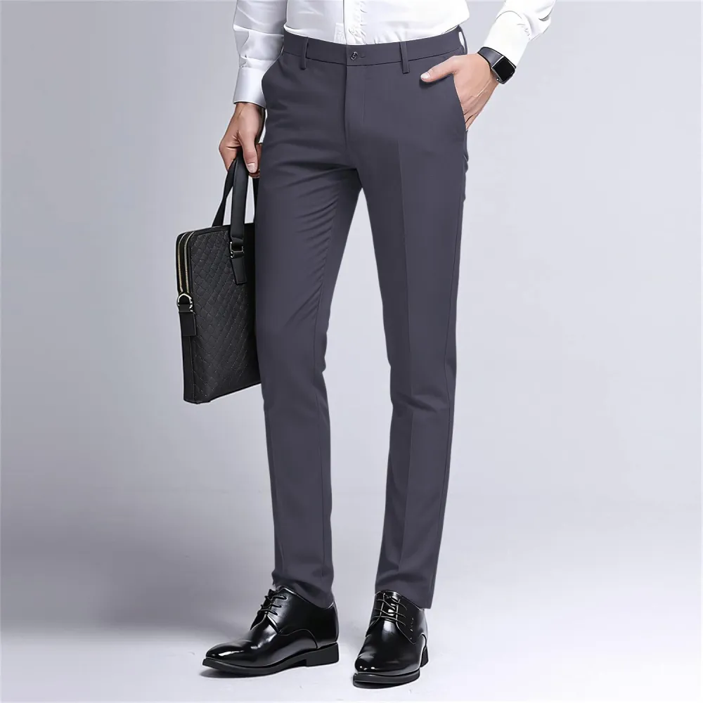 Men's Stretch Dress Pants Slim Fit Skinny Suit Pants