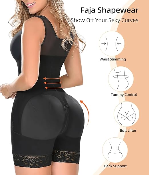 🔄🔄🔄Women's High-Compression Tummy Control & Butt Lifter Full Body Shaper with Hook Closure