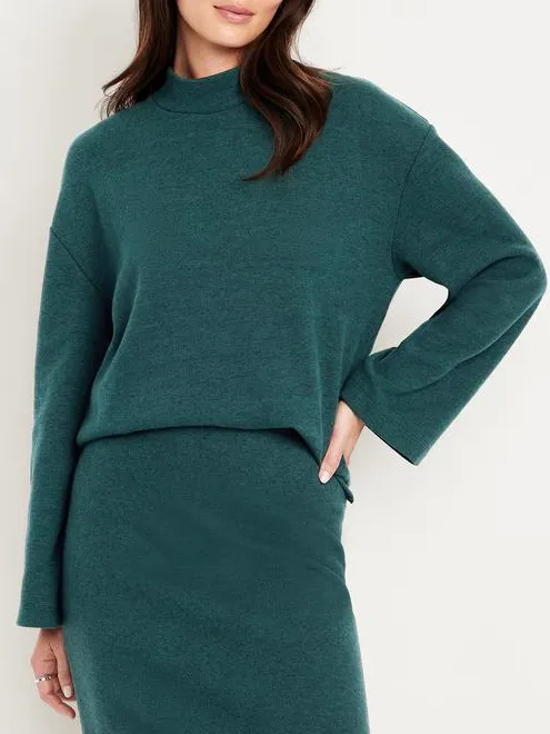 Women's Cozy Mock-Neck Tunic Sweater