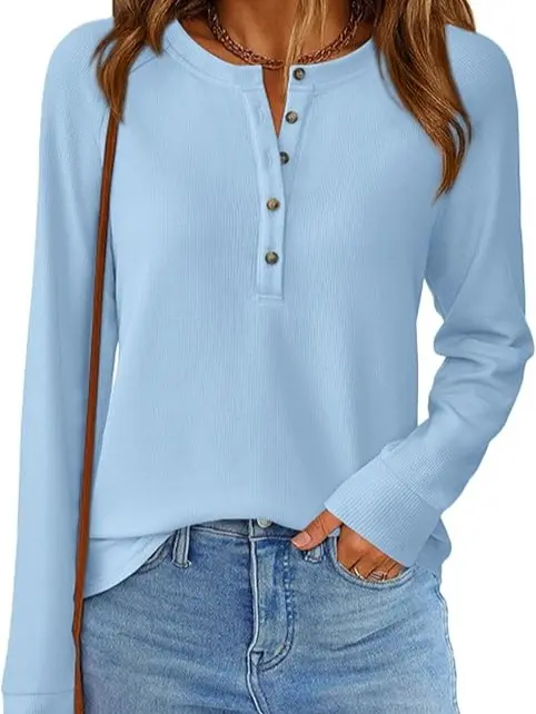 Women's Everyday Henley Long Sleeve Tee