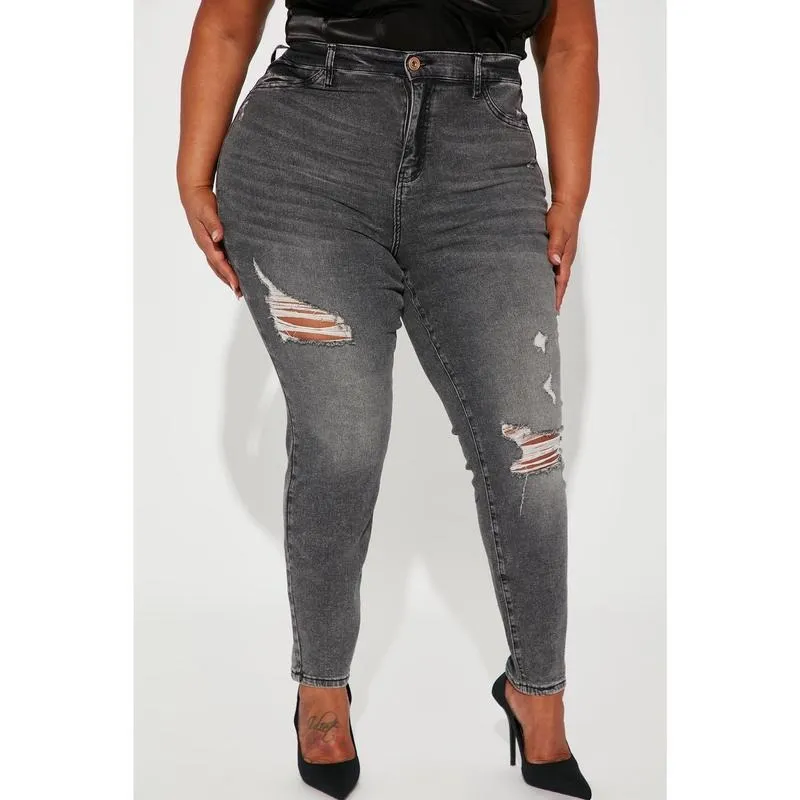 High Stretch Skinny Jeans - Black Wash