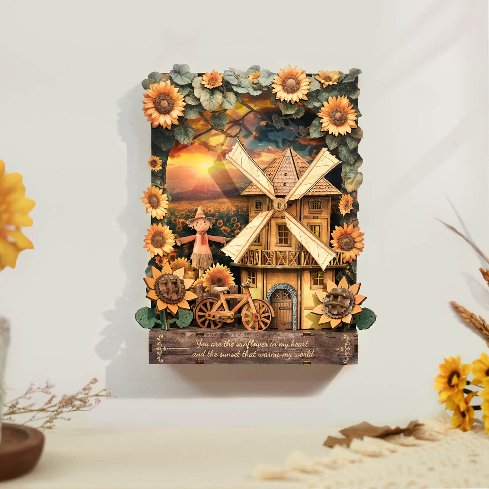 Sunlit Fieldscape – DIY Wooden Painting, 3D Puzzle Craft Kit