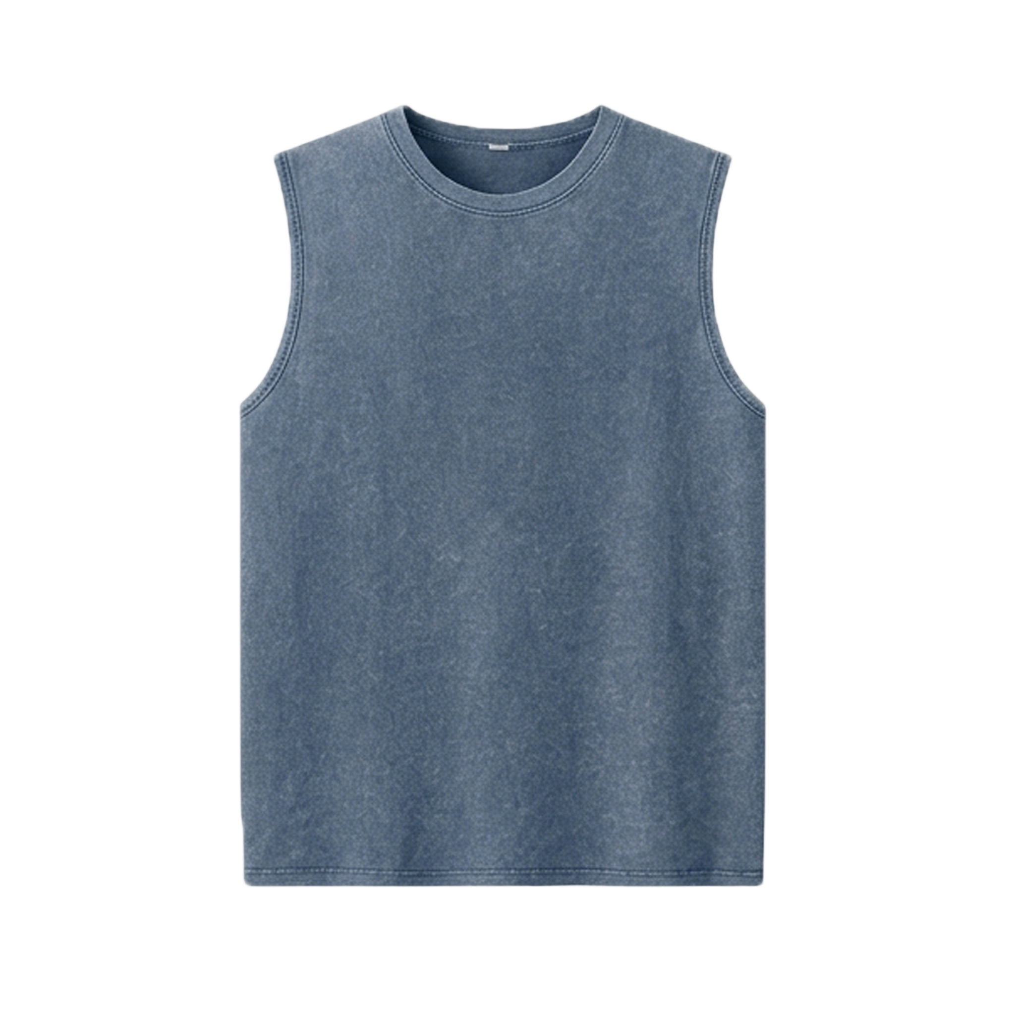 Men's Cotton Sleeveless Muscle Tank Tops Vintage Acid Wash Cutoff Loose Workout Tee Shirts