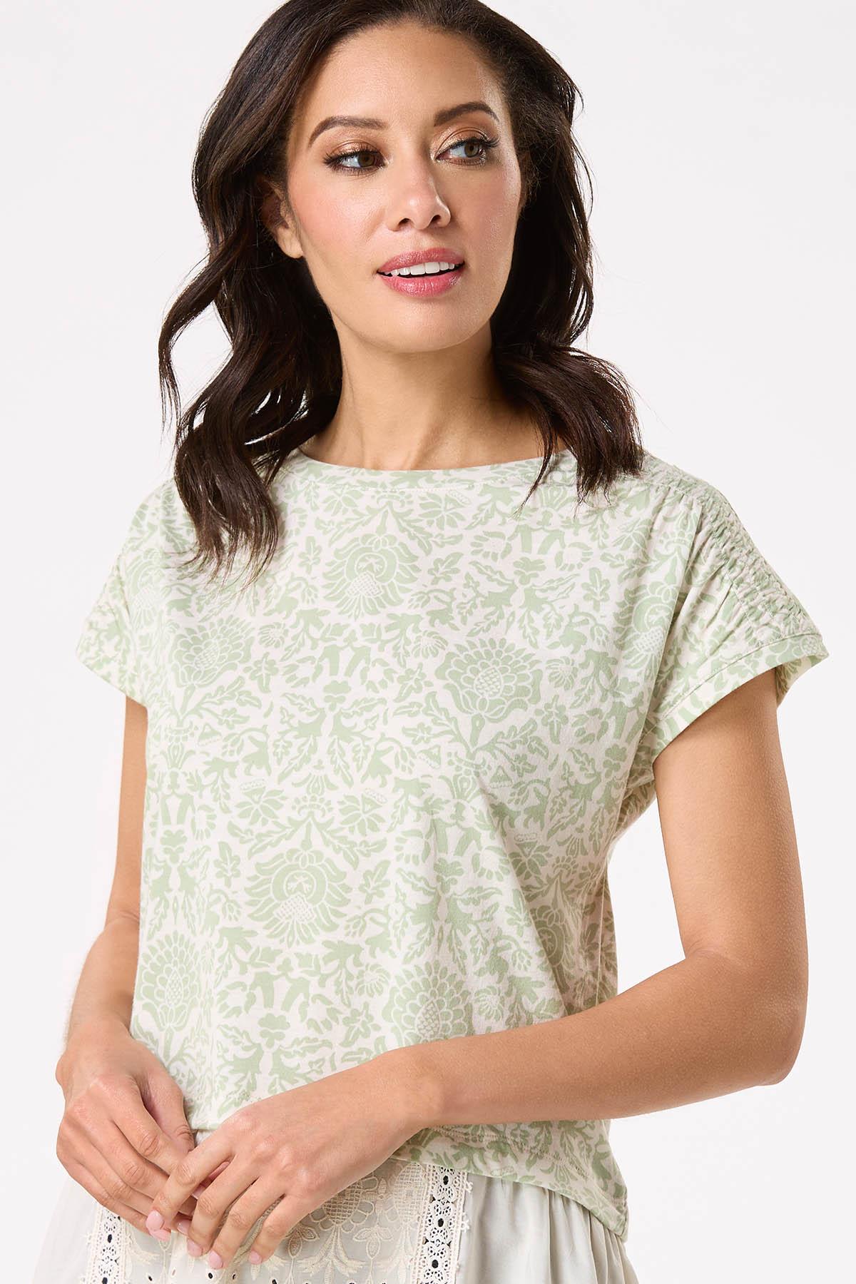 Floral Eyelet Layered Top