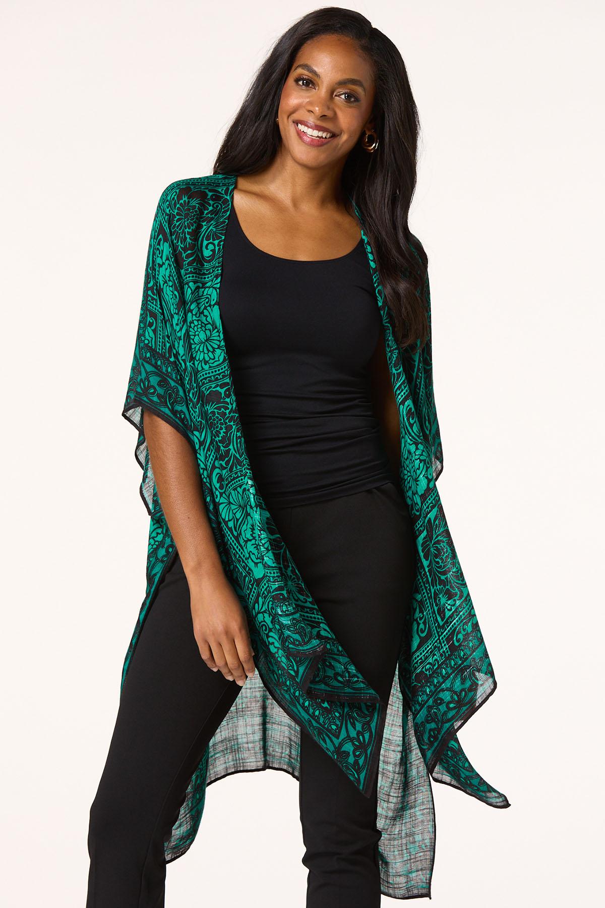 Floral Tile Print Kimono