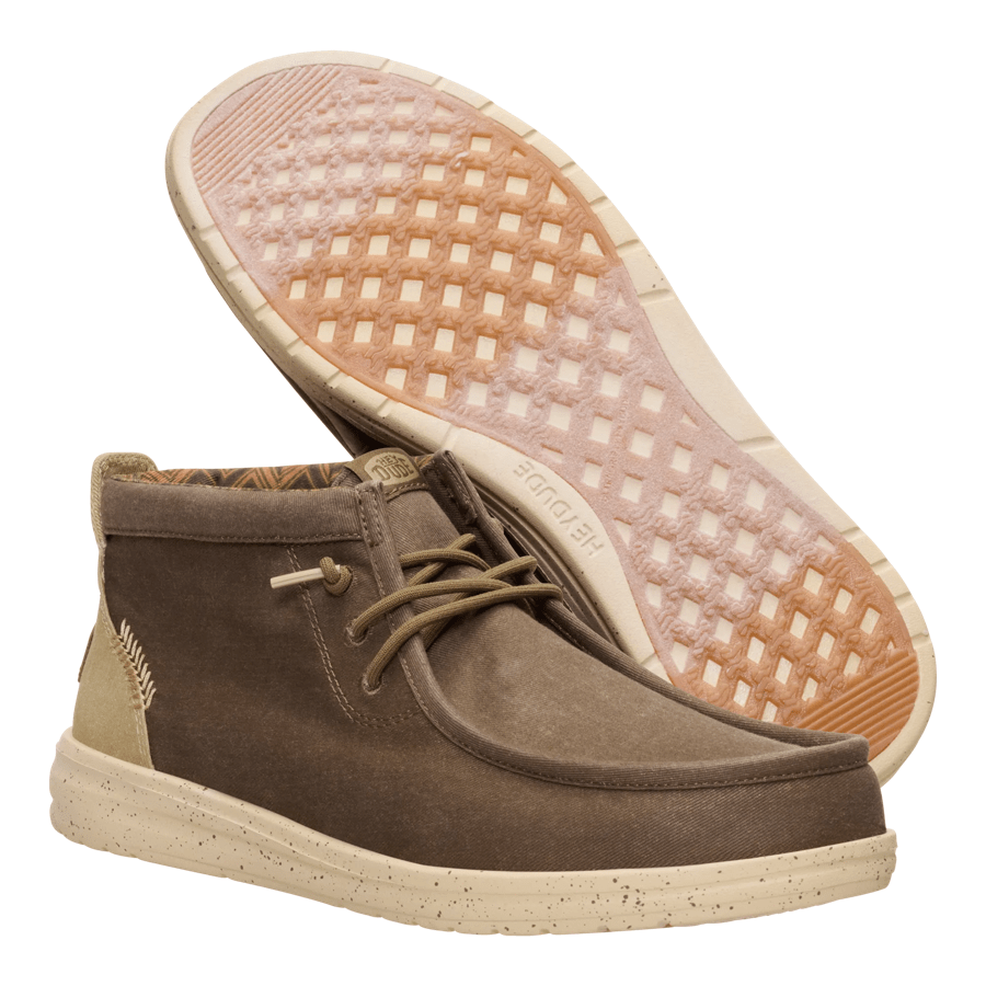 Wally Mid Gripr Stretch Canvas - Teak Brown/Multi