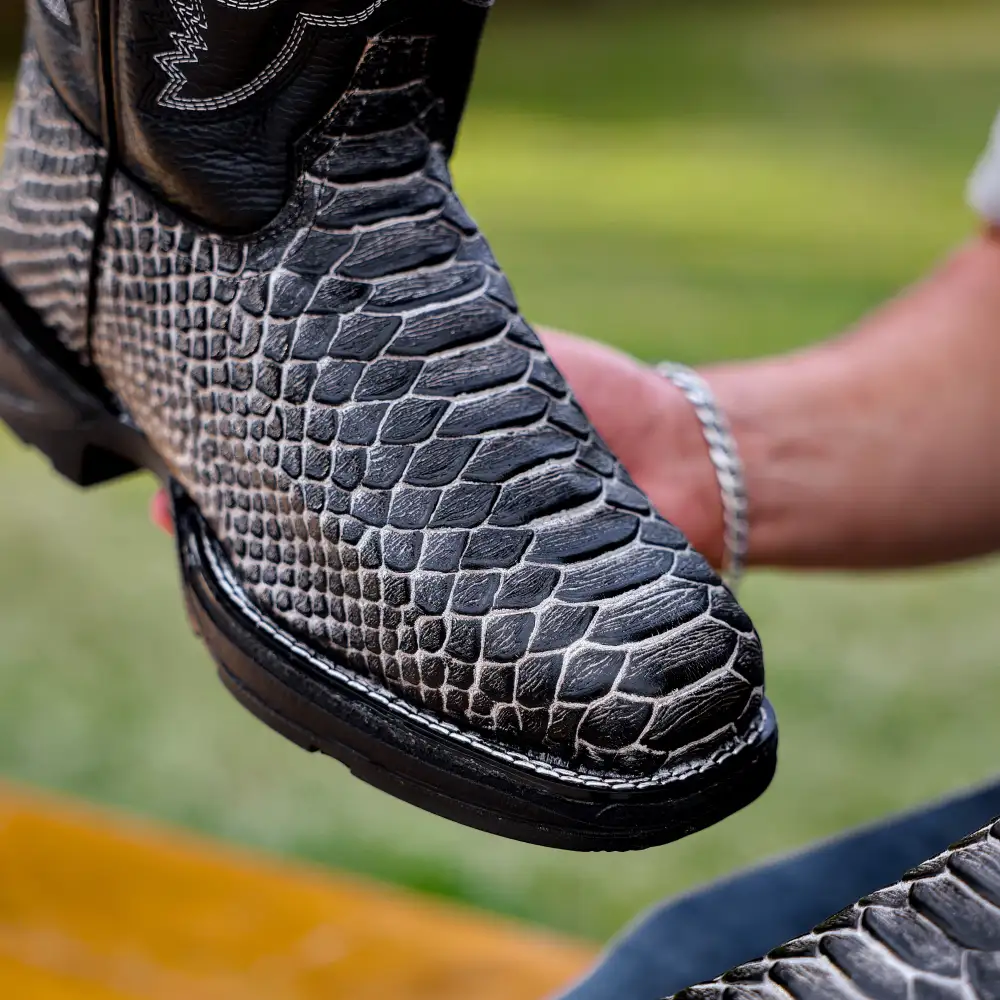 Eclipse Python Leather Boots With 3D Lightweight BLACK EDITION Sole - Composite Toe