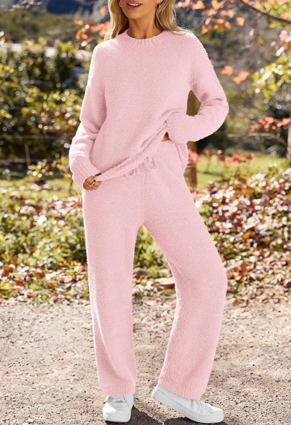 Womens Pajama Sets 2025 Fall Lounge Sweater Set