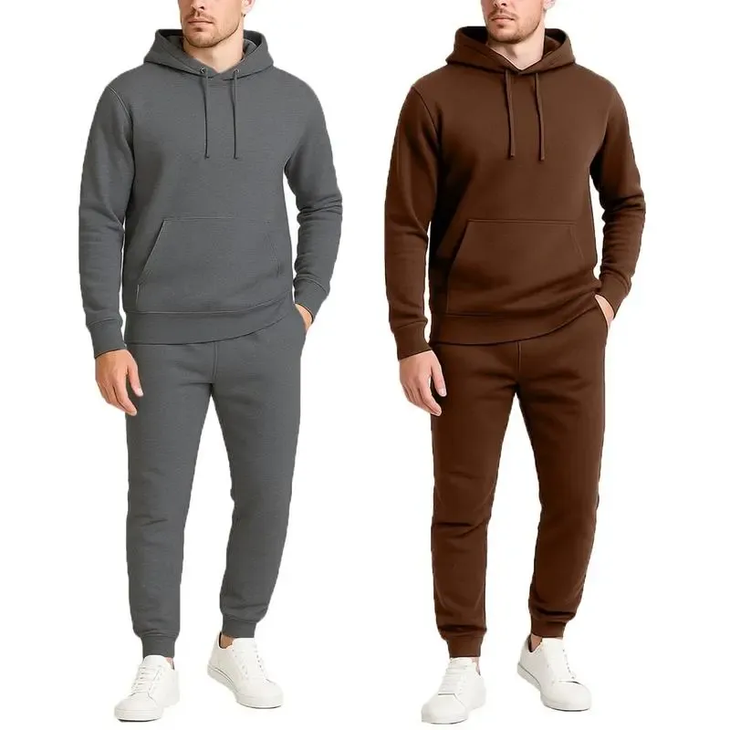 Men’s Fleece-Lined Pullover Hoodie & Jogger Sweatpants Set