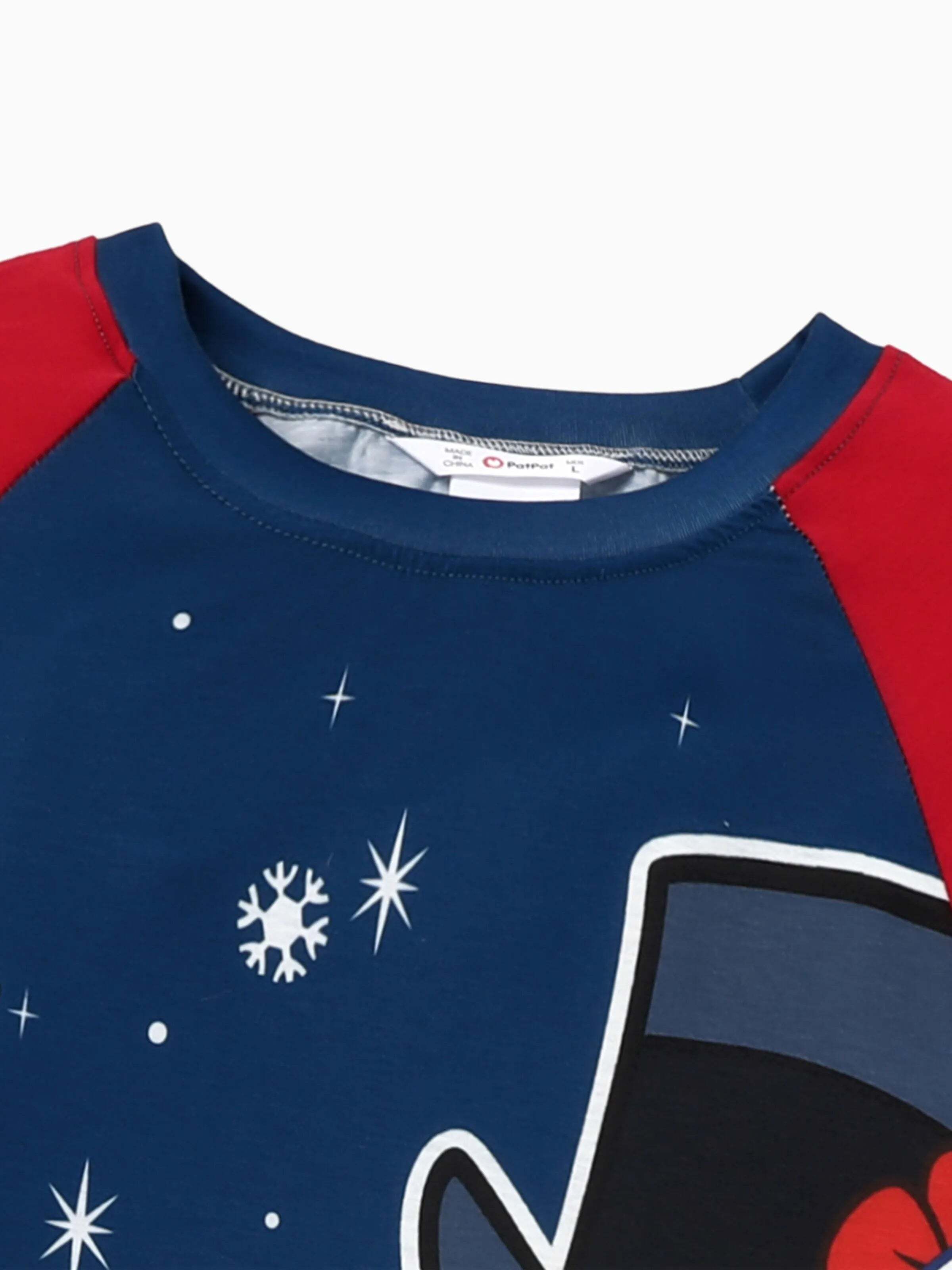 Frosty The Snowman Christmas Family Matching Color-block Pajamas Sets with Christmas Socks