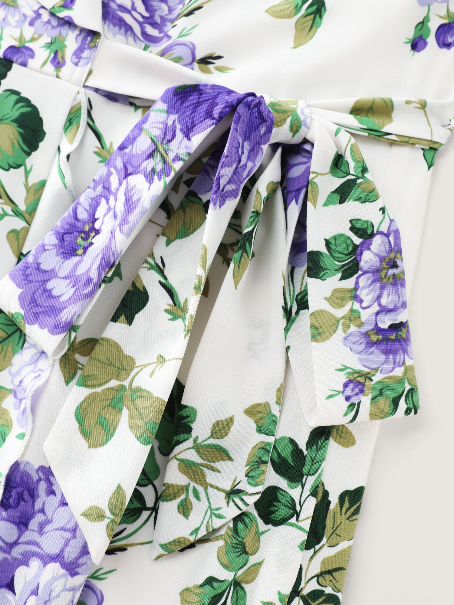 Large Floral Print Wrap Pockets Midi Dress