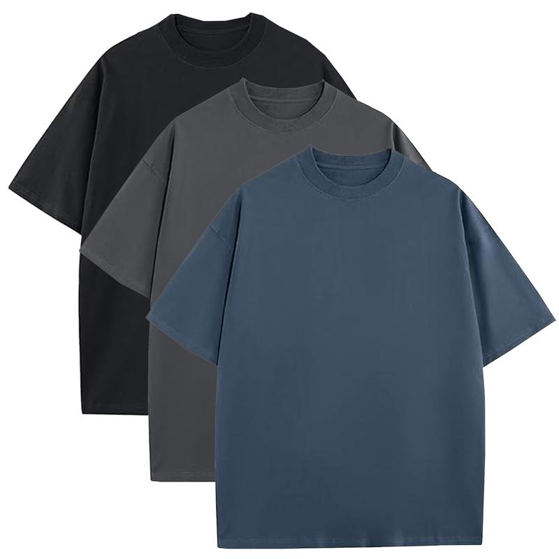 Men’s Multi-Pack Heavyweight 100% Cotton Drop Shoulder Fashion Tees