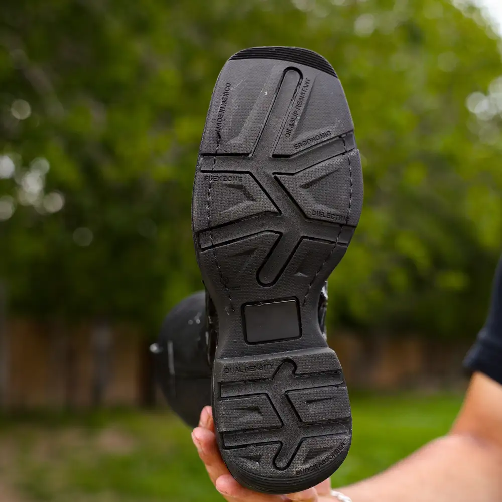 Black Pirarucu Leather Boots With 3D Lightweight BLACK EDITION Sole - Composite Toe