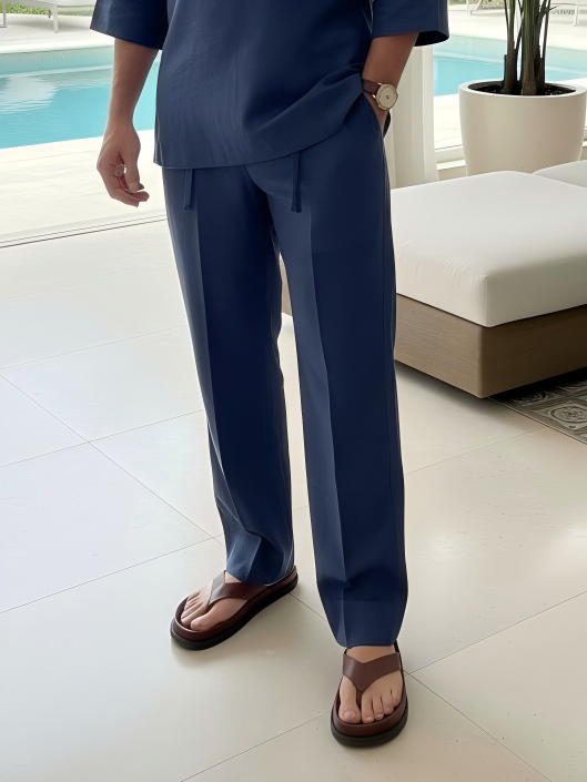 Men's Exclusive Design Side Button Cotton and Linen T-shirt