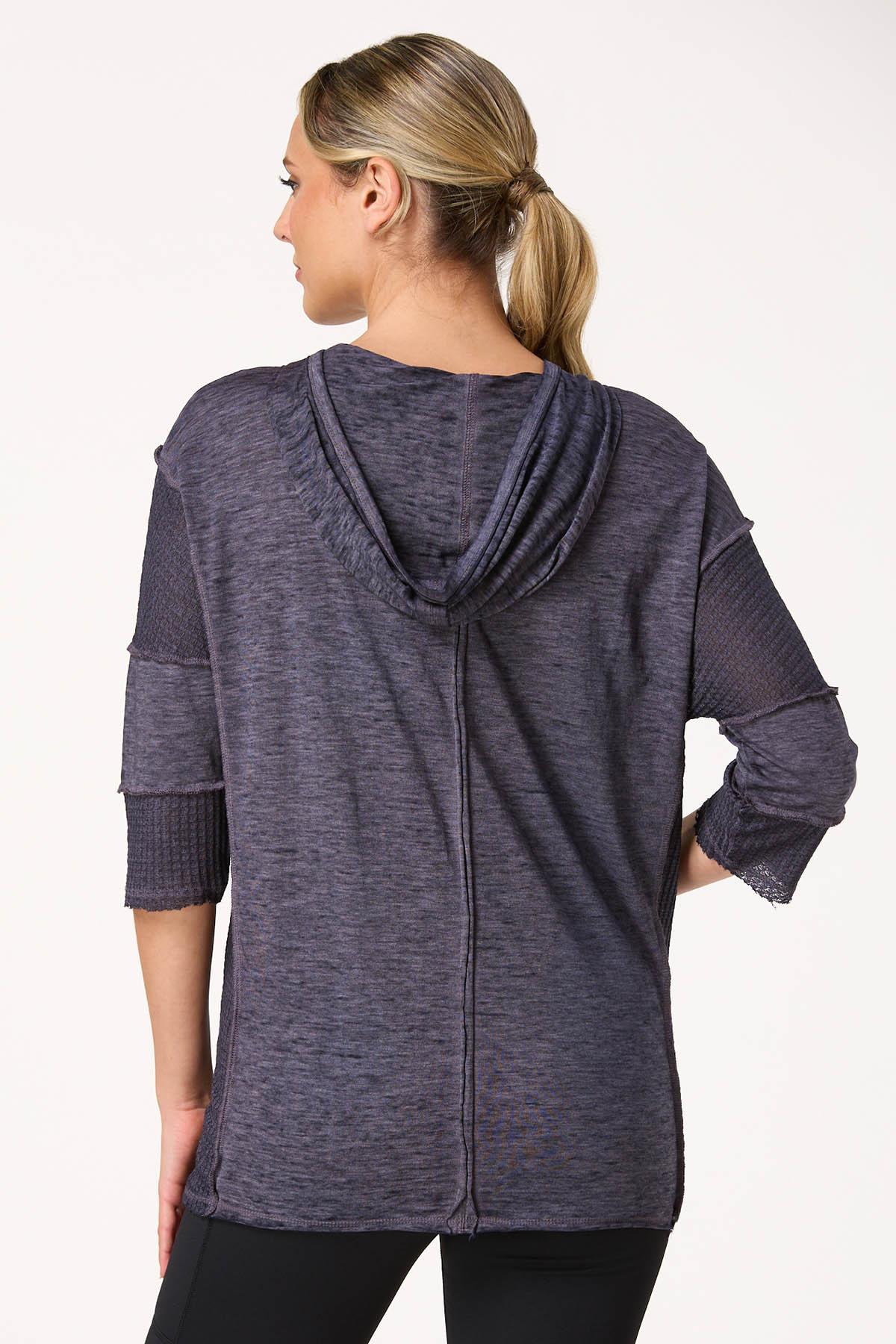 Waffled Panel Hooded Top