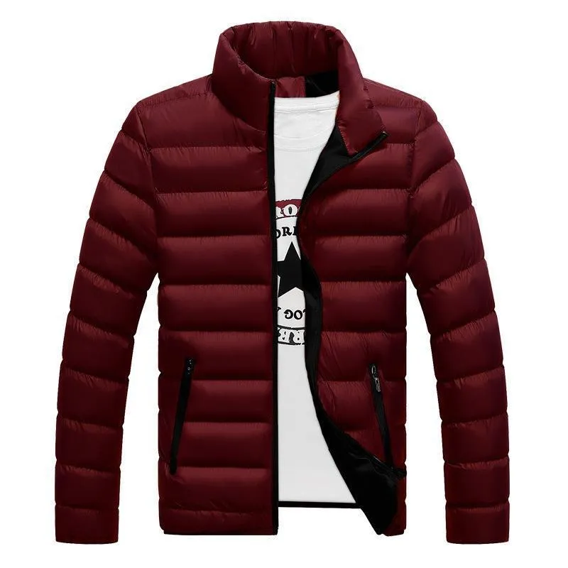 Autumn Winter Thickened Sports Cotton Jacket Men Stand Collar Cardigan Outdoor Cotton Coat