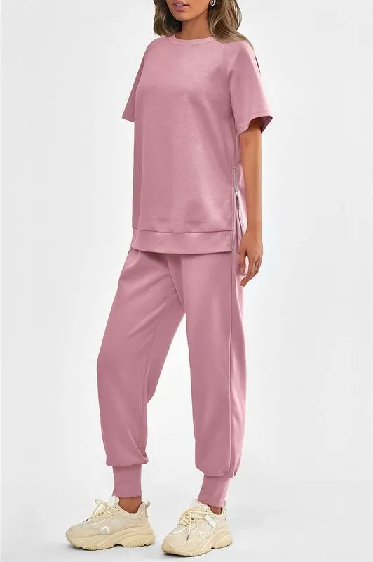 Women's 2-Piece Set Comfy Crew Neck Tracksuits