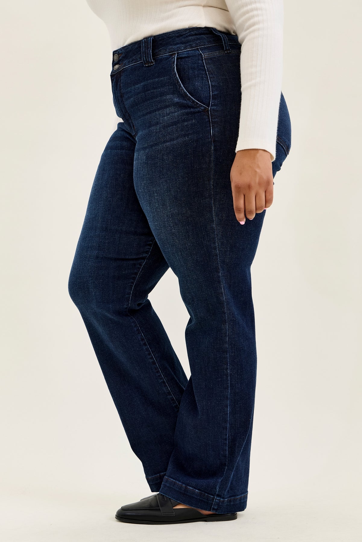 Penny Dark Indigo Trouser Wide Leg - PLUS