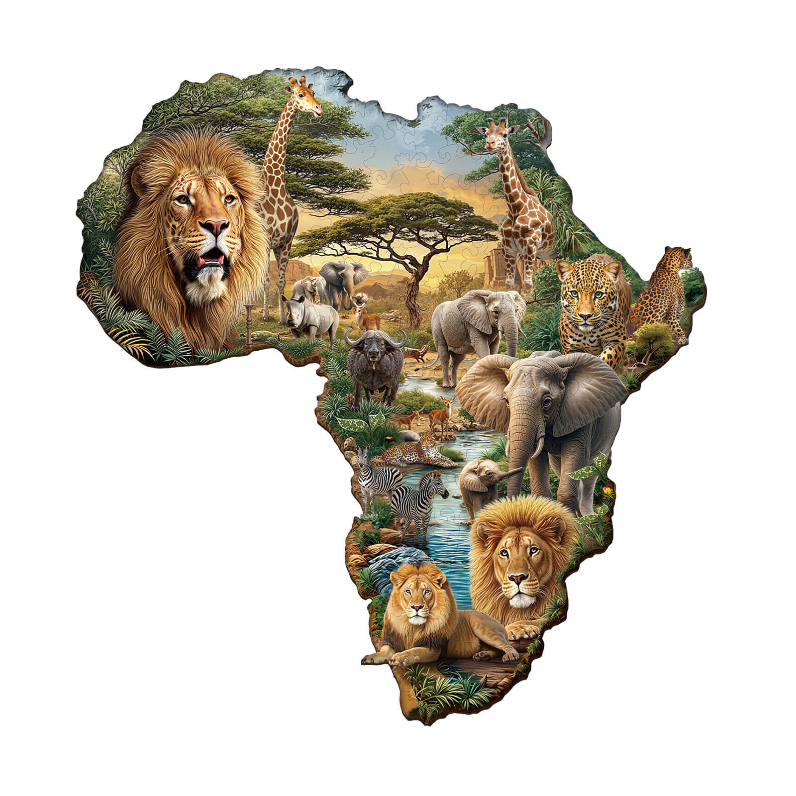 African animals Wooden Jigsaw Puzzle
