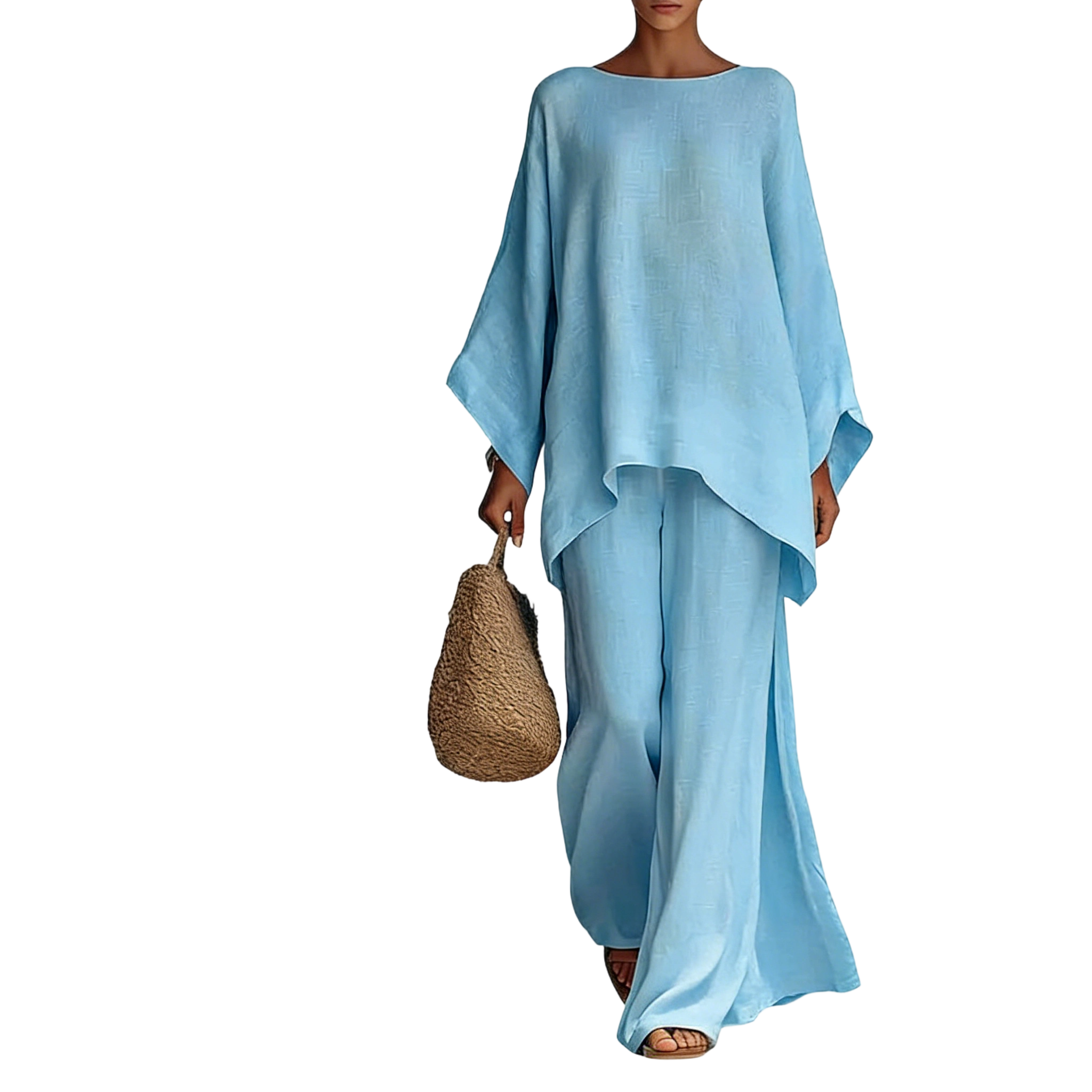 Boho Linen Two-Piece Set – Breezy Vacation Outfit