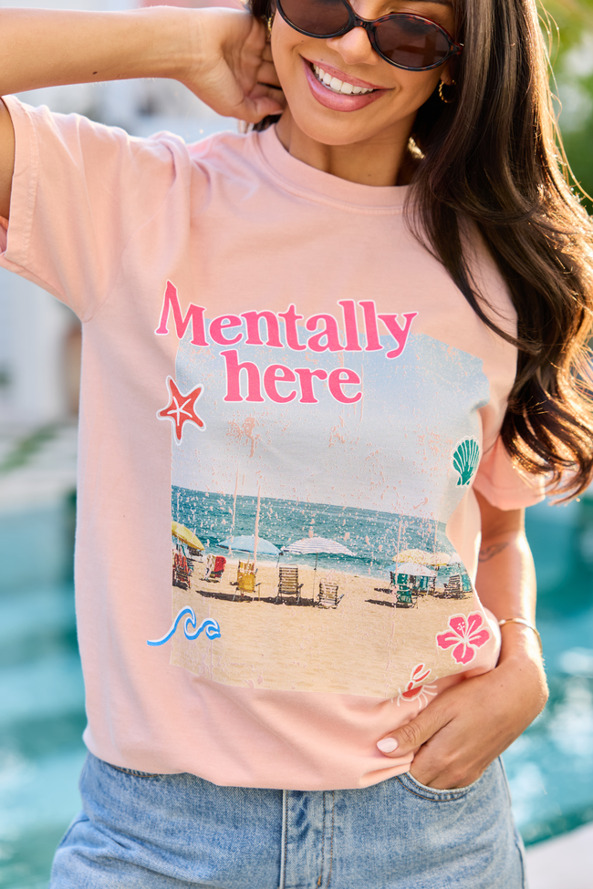 Mentally Here Orange Graphic Tee