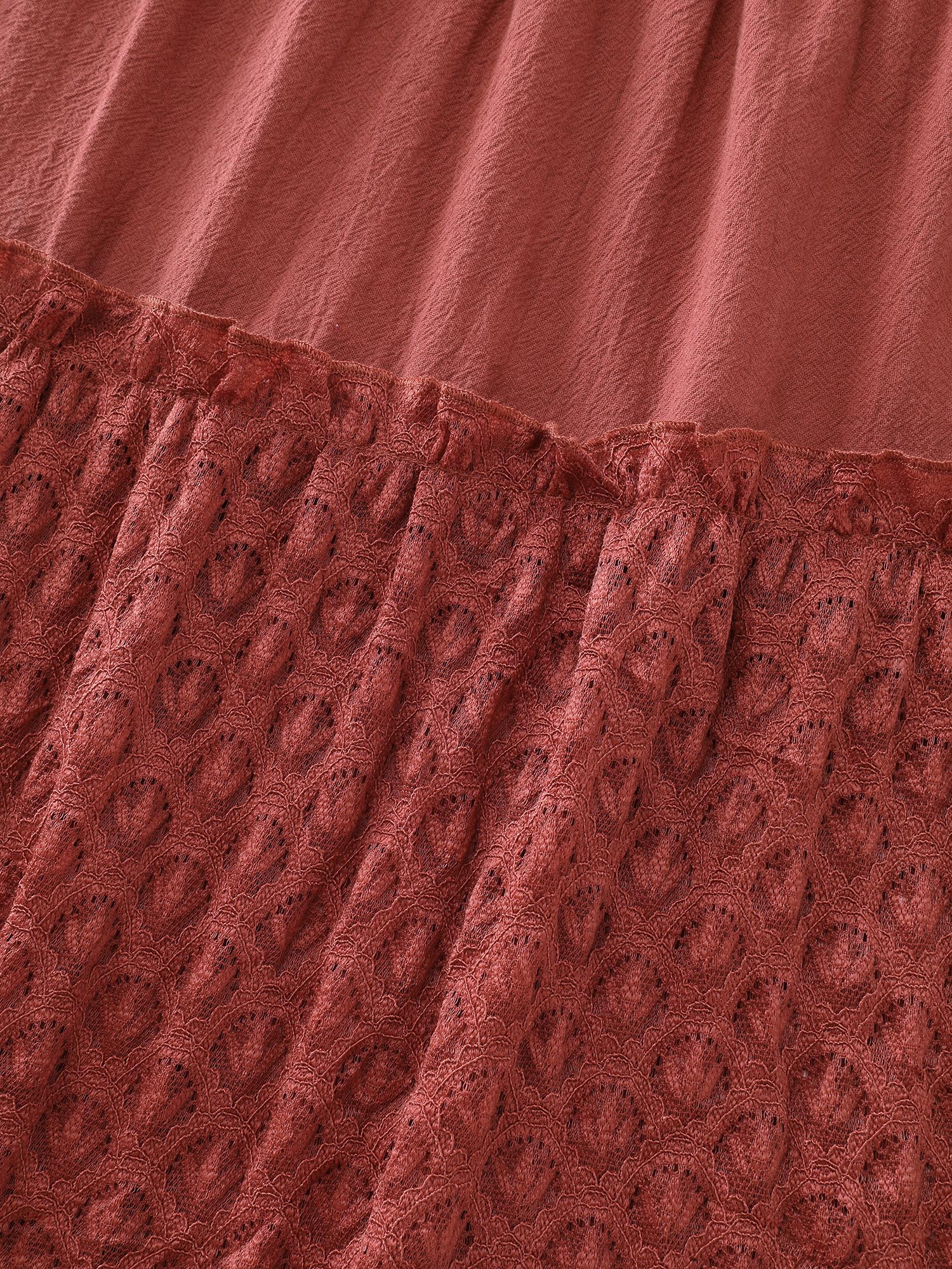 Pure Cotton Contrast Lace Tiered Maxi Dress