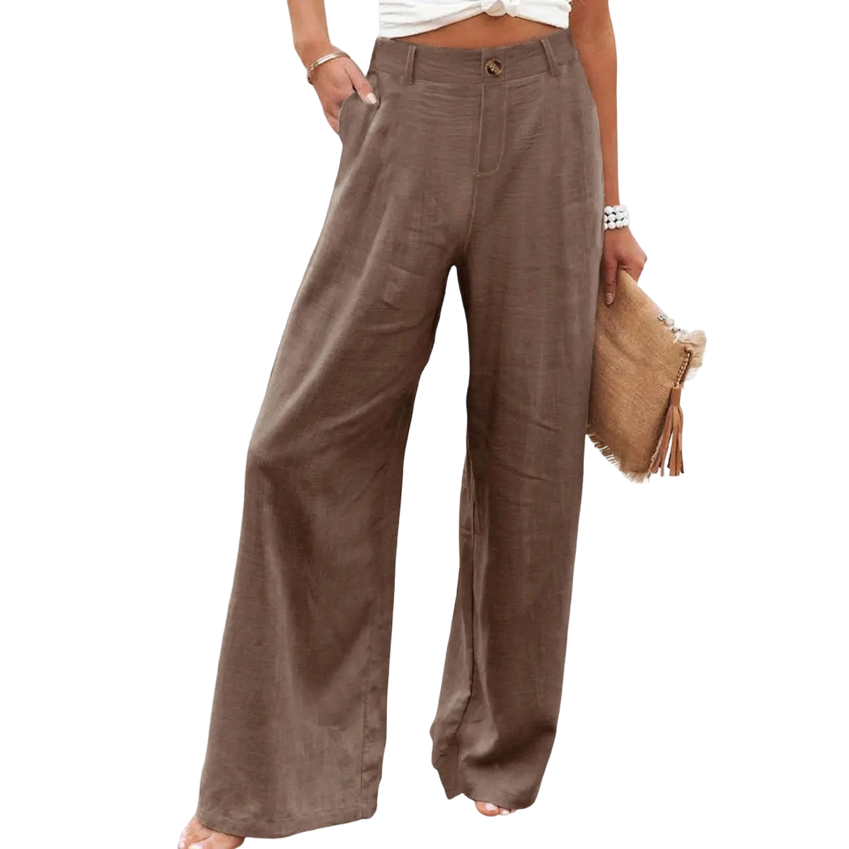 Women's Cotton Linen Pants | Summer 2026 Trendy High Waisted Wide Leg