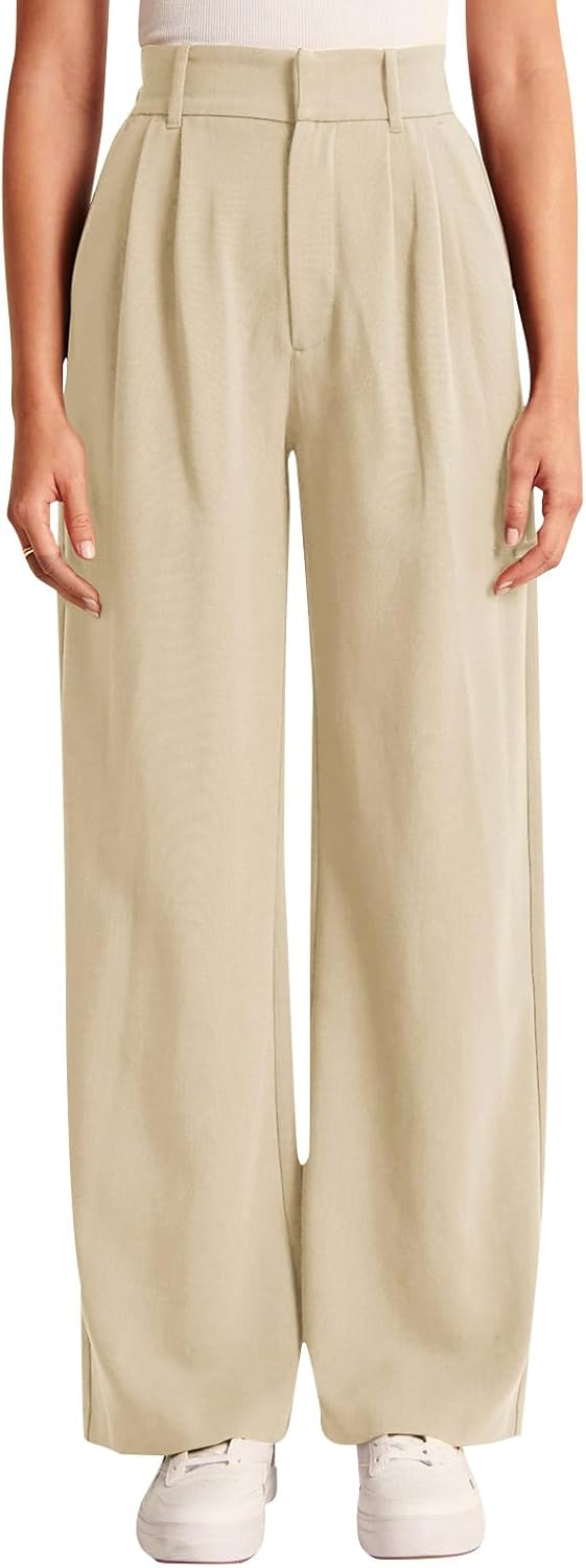 High-Waisted Work Pants for Women – Business Casual Office Trousers with Pockets