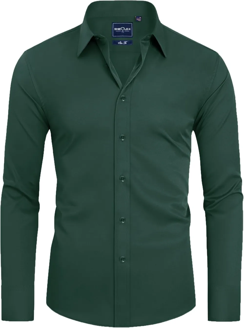 Stain Sheild Dress Shirts for Men Slim Fit Mens Dress Shirts Long Sleeve Button Down Shirt Men Shirts